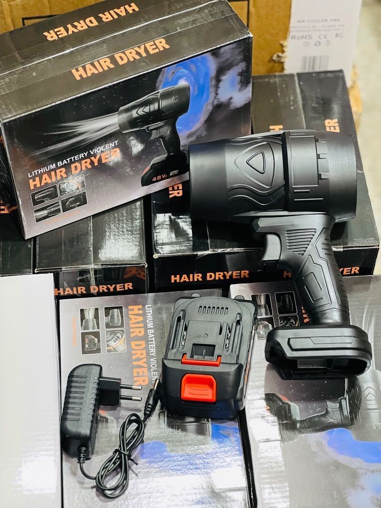 جت فن صنعتی باتری بزرگ Hair Dryer  کیفیت فوق العاده  سایز بزرگ  باطری بزرگ  موتور 24V سرعت 32000 RPM سیم پیچی مسی