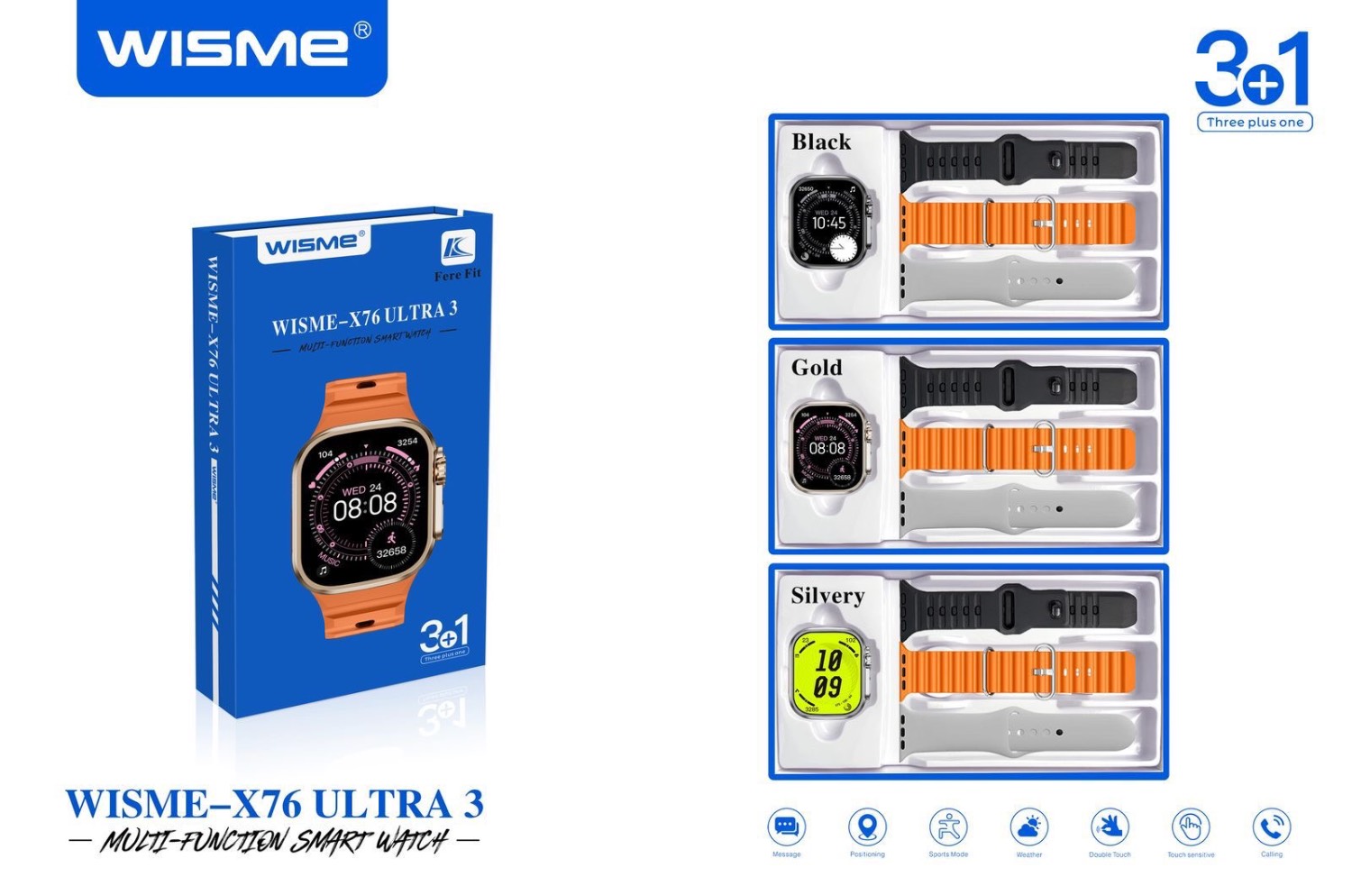ساعت هوشمند Wisme مدل Wisme-X76 Ultra3