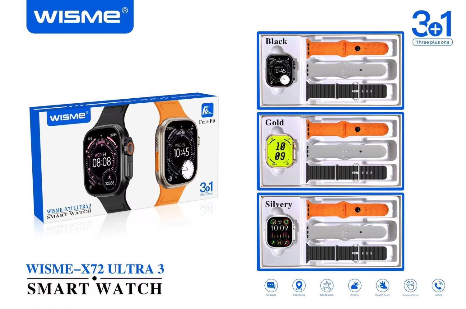 ساعت هوشمند Wisme مدل Wisme-X72 Ultra3