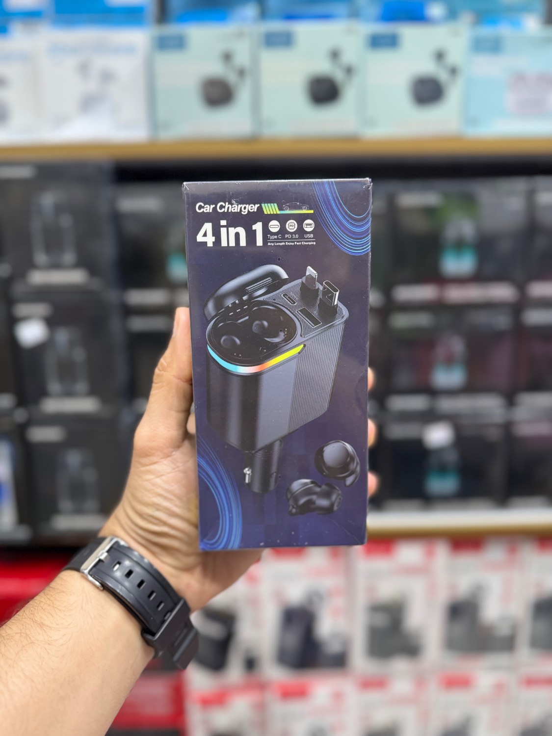 شارژر فندکی 4in1 ایرپاد دار