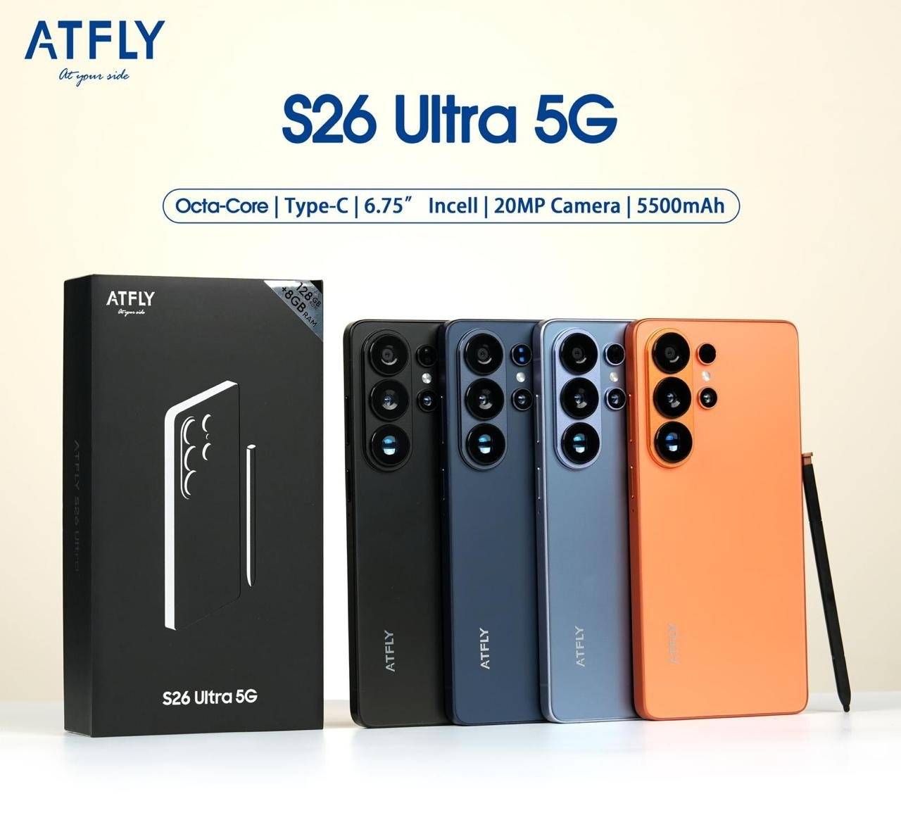 گوشی موبایل مدل s26 ultra های کپی قلم دار