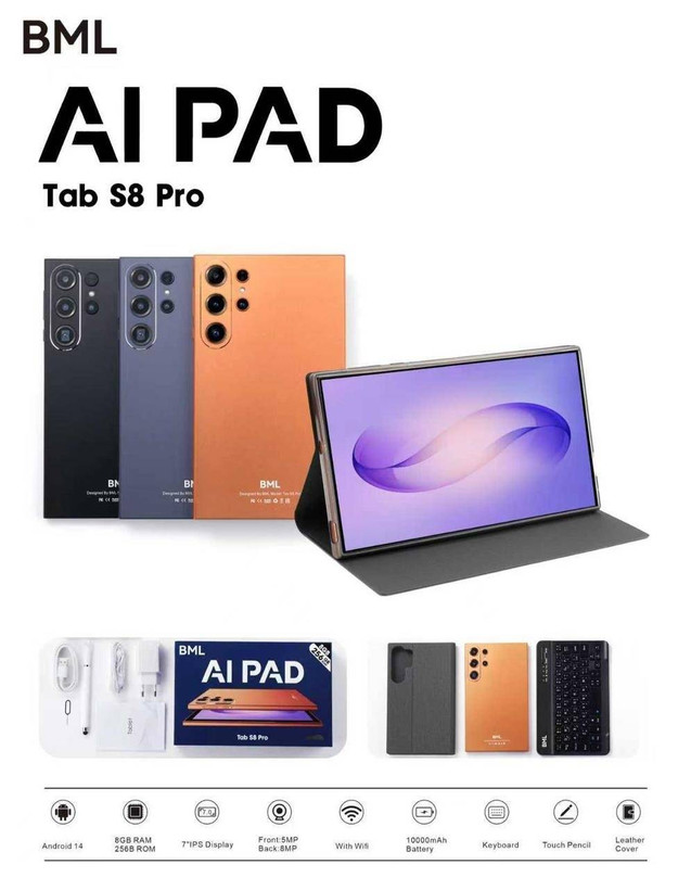تبلت BML AI PAD Tab S8 Ultra، رم 8 گیگ، حافظه 256 گیگ